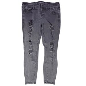Torrid Distressed Skinny Jeans‎ Ripped Black Wash Denim Plus Size 18R